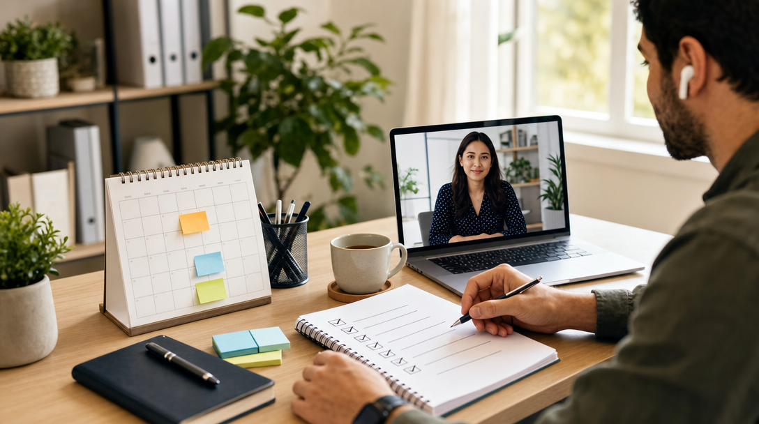 A checklist and calendar illustrating a structured virtual assistant trial period framework for agency owners evaluating offshore VA candidates.